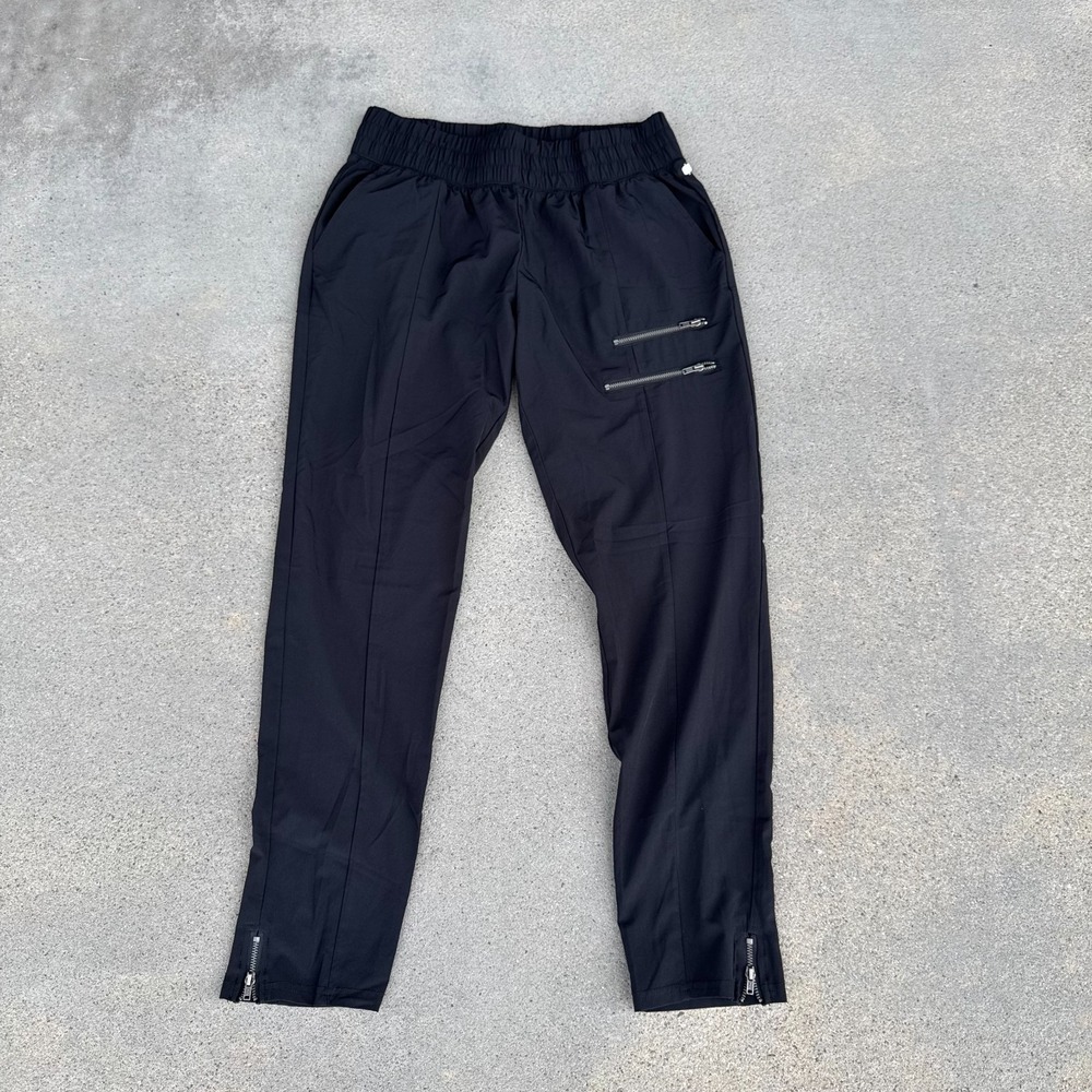 Fabletics Pants‎ Womens Small Black Zipper Athletic Track Joggers